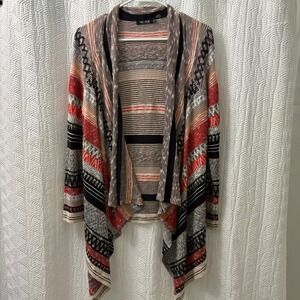 NIC+ZOE Women's Open Front Cardigan Sweater Size S Geometric Tribal Boho‎